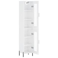 Greatstore Skříň highboard bílá s vysokým leskem 34,5x34x180 cm kompozit