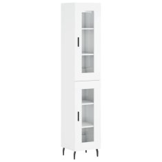 Vidaxl Skříň highboard bílá s vysokým leskem 34,5x34x180 cm kompozit