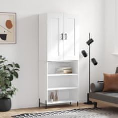 Greatstore Skříň highboard bílá 69,5 x 34 x 180 cm kompozitní dřevo