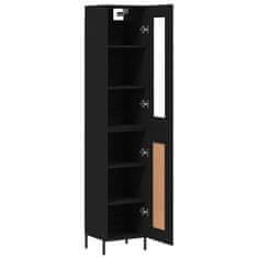 Greatstore Skříň highboard černá 34,5 x 34 x 180 cm kompozitní dřevo