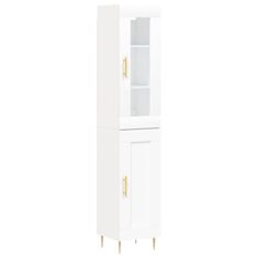 Greatstore Skříň highboard bílá 34,5 x 34 x 180 cm kompozitní dřevo