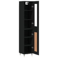 Greatstore Skříň highboard černá 34,5 x 34 x 180 cm kompozitní dřevo