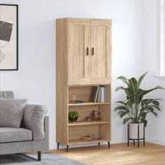 Greatstore Skříň highboard dub sonoma 69,5 x 34 x 180 cm kompozitní dřevo