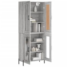 Greatstore Skříň highboard šedá sonoma 69,5 x 34 x 180 cm kompozitní dřevo