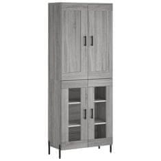 Greatstore Skříň highboard šedá sonoma 69,5 x 34 x 180 cm kompozitní dřevo