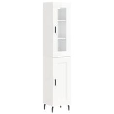 Vidaxl Skříň highboard bílá s vysokým leskem 34,5x34x180 cm kompozit