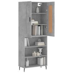 Greatstore Skříň highboard betonově šedá 69,5x34x180 cm kompozitní dřevo