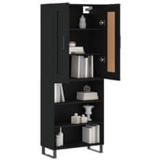 Greatstore Skříň highboard černá 69,5 x 34 x 180 cm kompozitní dřevo