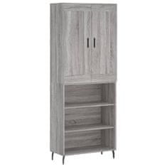 Greatstore Skříň highboard šedá sonoma 69,5 x 34 x 180 cm kompozitní dřevo