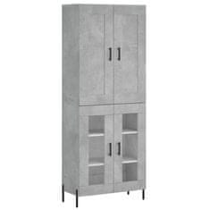 Greatstore Skříň highboard betonově šedá 69,5x34x180 cm kompozitní dřevo