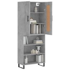 Greatstore Skříň highboard betonově šedá 69,5x34x180 cm kompozitní dřevo