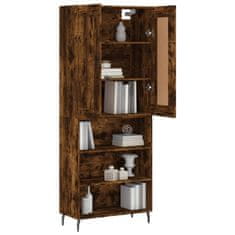 Greatstore Skříň highboard kouřový dub 69,5 x 34 x 180 cm kompozitní dřevo