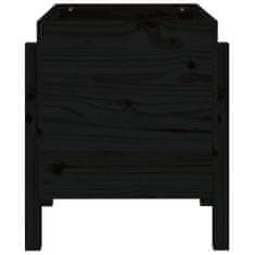 Petromila Zahradní truhlík černý 62 x 50 x 57 cm masivní borové dřevo