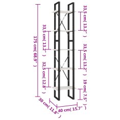 Vidaxl Knihovna s 5 policemi bílá 40 x 30 x 175 cm borové dřevo