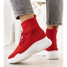 Červené ponožkové tenisky Dowden velikost 39