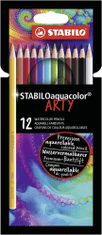 Stabilo Akvarelové pastelky - STABILOaquacolor - ARTY - 12 ks sada - 12 různých barev