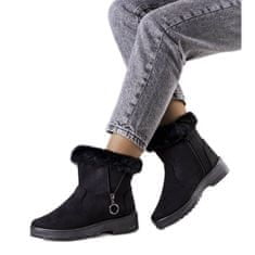 Černé zateplené sněhové boty na zip velikost 39