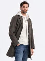 OMBRE Pánský crombie coat Gauddle grafitovo-khaki M