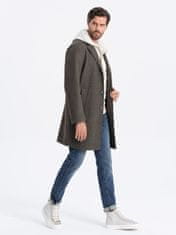 OMBRE Pánský crombie coat Gauddle grafitovo-khaki M