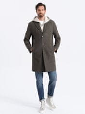 OMBRE Pánský crombie coat Gauddle grafitovo-khaki M