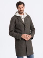 OMBRE Pánský crombie coat Gauddle grafitovo-khaki M