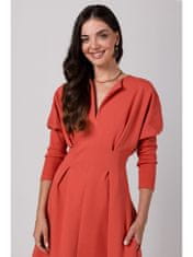 BeWear Dámské volnočasové šaty Nanel cihlově červená M