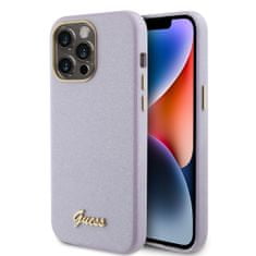 Guess  PU Glitter Full Wrapped Zadní Kryt pro iPhone 15 Pro Max Lilac