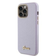 Guess  PU Glitter Full Wrapped Zadní Kryt pro iPhone 15 Pro Max Lilac