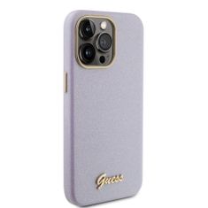 Guess  PU Glitter Full Wrapped Zadní Kryt pro iPhone 15 Pro Max Lilac