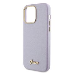 Guess  PU Glitter Full Wrapped Zadní Kryt pro iPhone 15 Pro Max Lilac