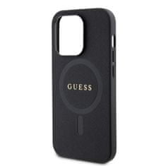 Guess  PU Saffiano MagSafe Zadní Kryt pro iPhone 15 Pro Max Black