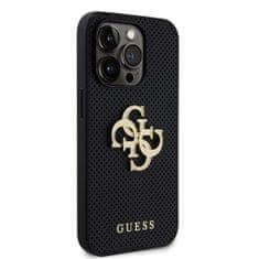 Guess  PU Perforated 4G Glitter Metal Logo Zadní Kryt pro iPhone 14 Pro Black