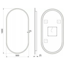 SAPHO MINOX oválné zrcadlo s LED osvětlením 50x100cm MX250 - Sapho