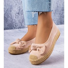 Béžové espadrilky s mašlí velikost 40