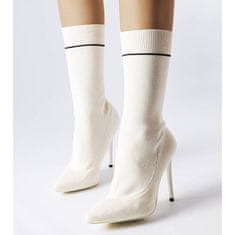 Bílé ponožkové boty na podpatku velikost 40