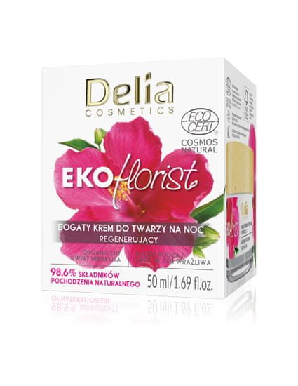 DELIA Delia Ecoflorist Bohatý noční krém s ibiškem 50 ml jar