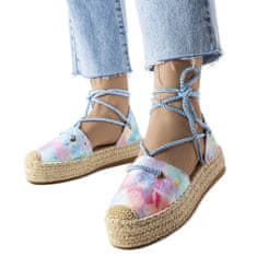 Modré espadrilky na platformě velikost 38