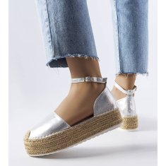 Stříbrné espadrilky na platformě Clousson velikost 40