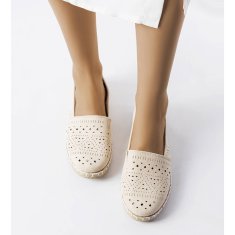 Béžové ažurové espadrilky velikost 38