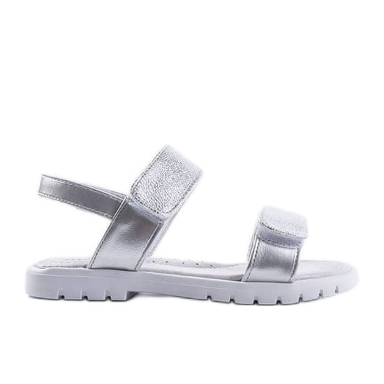 Stříbrné dětské sandály