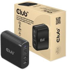 Club 3D síťová nabíječka, GAN technologie, 4xUSB-A, USB-C, PD 3.0, 100W, černá