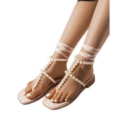 Béžové perlové sandály Graystone velikost 41