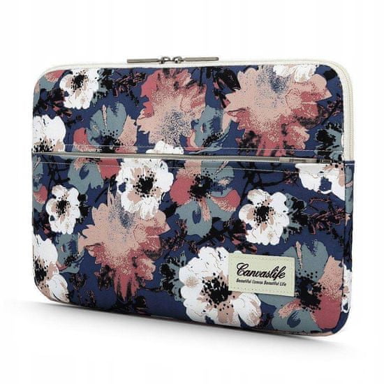 Canvaslife Pouzdro na notebook Canvaslife Sleeve Laptop 13" - 14" modrý vzor Camellia