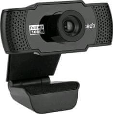 C-Tech webkamera CAM-11FHD/ Full HD 1080p/ MJPEG/YUY2/ mikrofon/ držák/ Plug and Play/ USB 2.0/ kabel 1,5 m/ černá