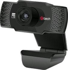 C-Tech webkamera CAM-11FHD/ Full HD 1080p/ MJPEG/YUY2/ mikrofon/ držák/ Plug and Play/ USB 2.0/ kabel 1,5 m/ černá