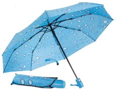 Verk 25011 Skládací deštník s kapkami 95 cm šedá