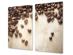 Glasdekor Ochranná deska zrna kávy, vintage podklad - Ochranná deska: 40x40cm, Lepení na zeď: S lepením na zeď