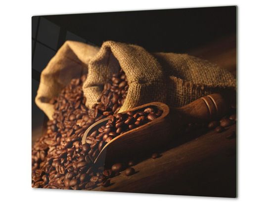 Glasdekor Ochranná deska zrna kávy v jutovém pytli