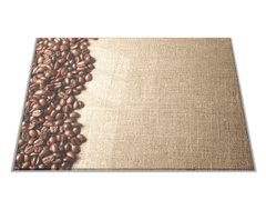 Glasdekor Skleněné prkénko režná tkanina a zrna kávy - Prkénko: 40x30cm