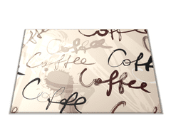 Glasdekor Skleněné prkénko malovaný vzor Coffee - Prkénko: 40x30cm